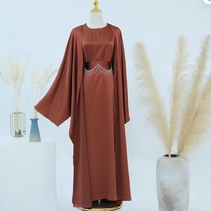 Rust orange Abaya Dress